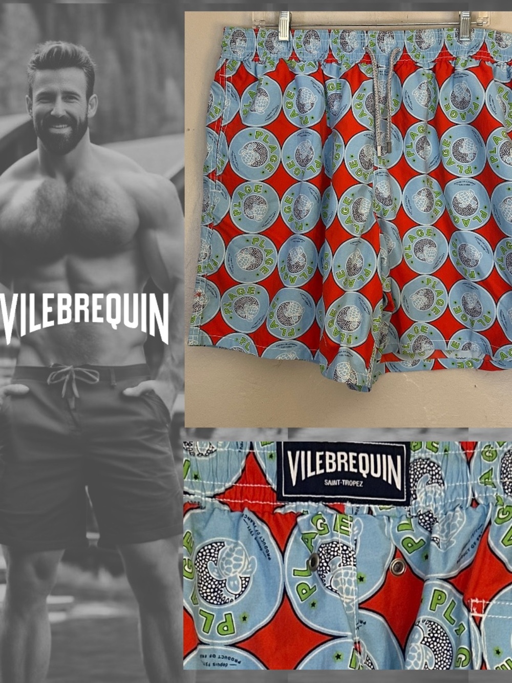 Vilebrequin Swim Trunks 3XL runs small Gently worn 40-46" waist 7.5" inseam